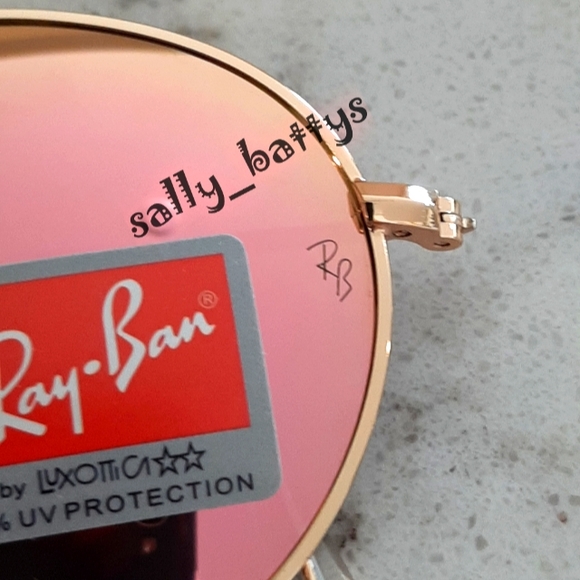 RayBan (Store Display) Round Metal Reflective Pink RB3447 Mirror - Picture 8 of 14